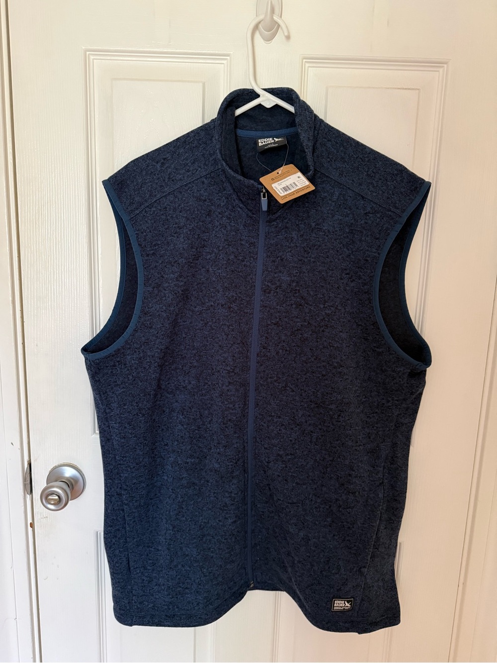 NEW Eddie Bauer Full-Zip Fleece Vest, Men’s, Navy Large